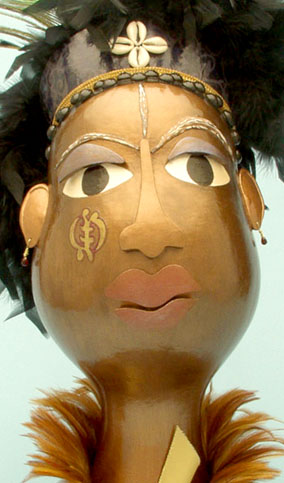 Gourd figure, Beauty Is Here Because I am Here by Sala Faruq.